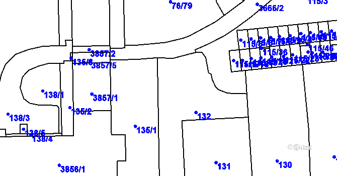 Parcela st. 133 v KÚ Břevnov, Katastrální mapa