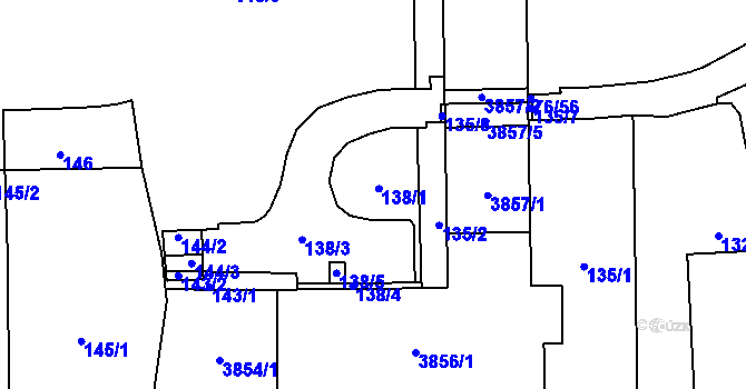 Parcela st. 138/1 v KÚ Břevnov, Katastrální mapa