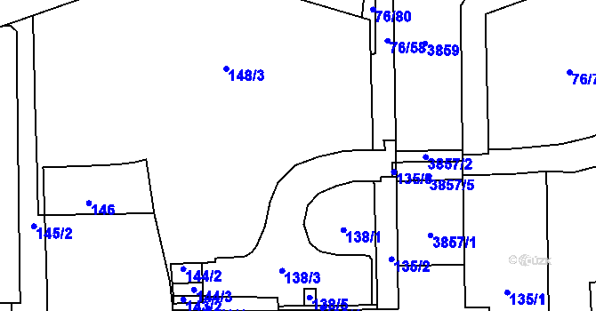 Parcela st. 138/2 v KÚ Břevnov, Katastrální mapa