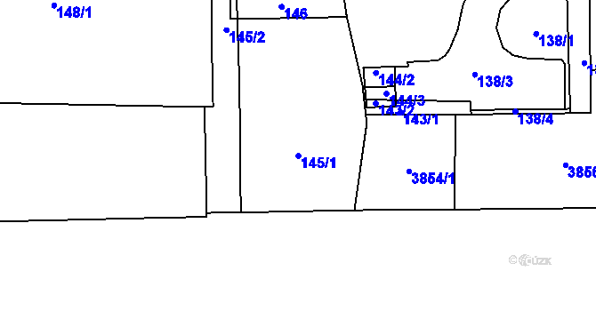 Parcela st. 145/1 v KÚ Břevnov, Katastrální mapa