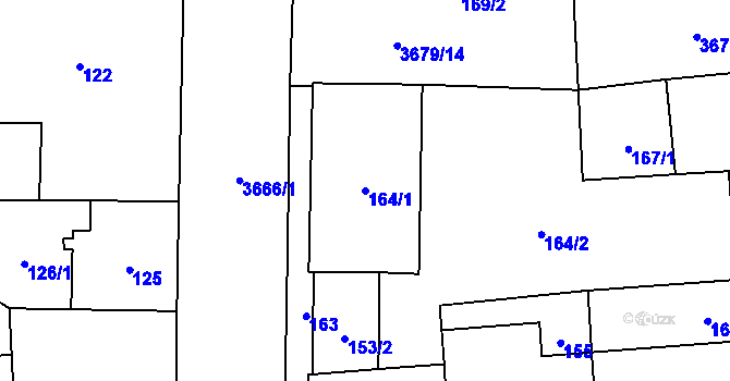 Parcela st. 164/1 v KÚ Břevnov, Katastrální mapa