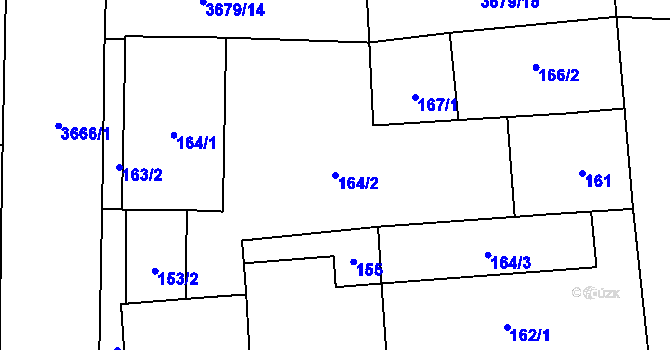 Parcela st. 164/2 v KÚ Břevnov, Katastrální mapa