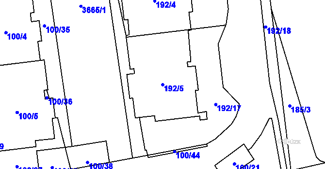 Parcela st. 192/5 v KÚ Břevnov, Katastrální mapa