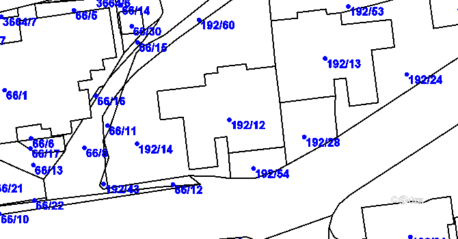 Parcela st. 192/12 v KÚ Břevnov, Katastrální mapa