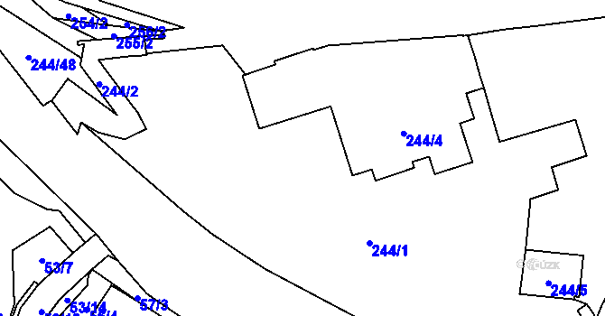 Parcela st. 244/3 v KÚ Břevnov, Katastrální mapa
