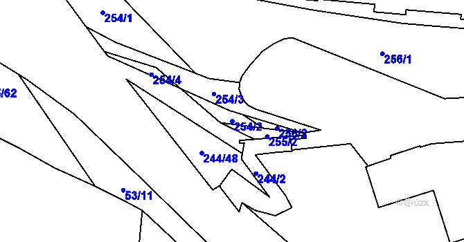 Parcela st. 254/2 v KÚ Břevnov, Katastrální mapa