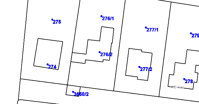 Parcela st. 276/2 v KÚ Břevnov, Katastrální mapa