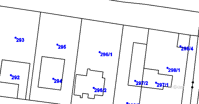 Parcela st. 296/1 v KÚ Břevnov, Katastrální mapa