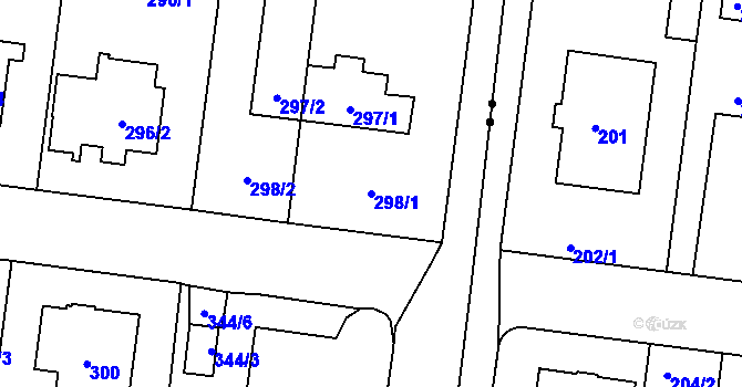 Parcela st. 298/1 v KÚ Břevnov, Katastrální mapa