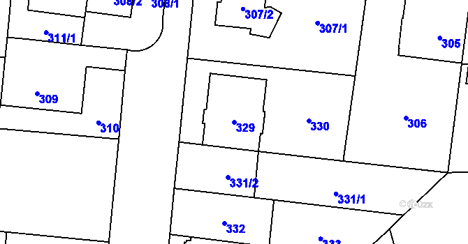 Parcela st. 329 v KÚ Břevnov, Katastrální mapa