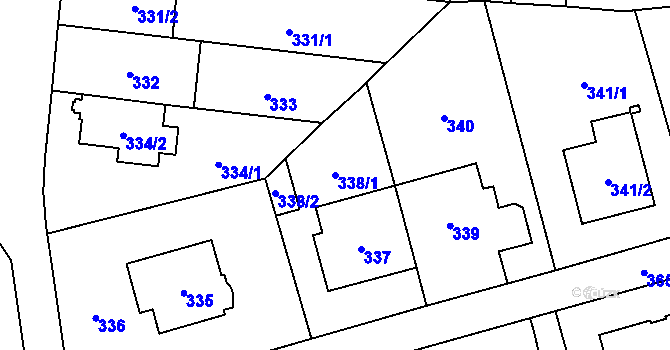 Parcela st. 338/1 v KÚ Břevnov, Katastrální mapa