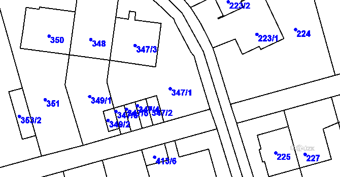 Parcela st. 347/1 v KÚ Břevnov, Katastrální mapa