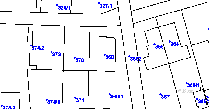 Parcela st. 368 v KÚ Břevnov, Katastrální mapa