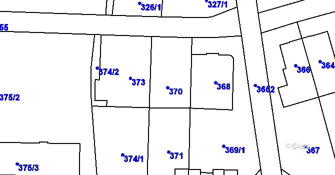 Parcela st. 370 v KÚ Břevnov, Katastrální mapa