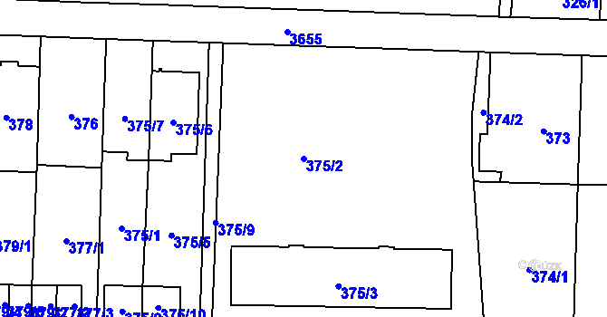 Parcela st. 375/2 v KÚ Břevnov, Katastrální mapa