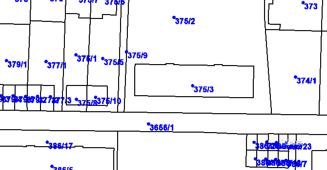 Parcela st. 375/4 v KÚ Břevnov, Katastrální mapa