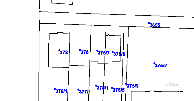 Parcela st. 375/7 v KÚ Břevnov, Katastrální mapa