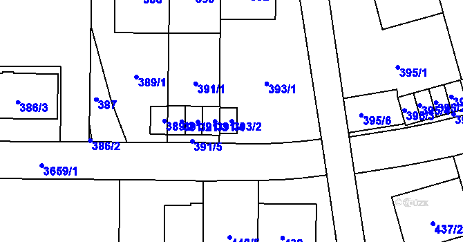 Parcela st. 393/2 v KÚ Břevnov, Katastrální mapa