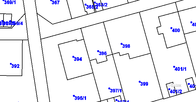 Parcela st. 396 v KÚ Břevnov, Katastrální mapa