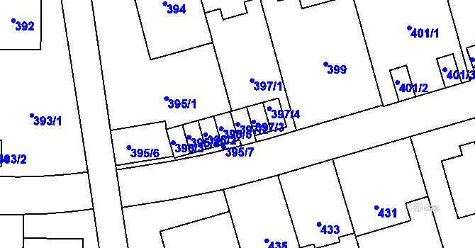 Parcela st. 397/2 v KÚ Břevnov, Katastrální mapa