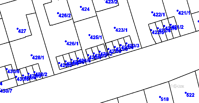 Parcela st. 425/2 v KÚ Břevnov, Katastrální mapa