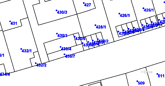Parcela st. 430/5 v KÚ Břevnov, Katastrální mapa