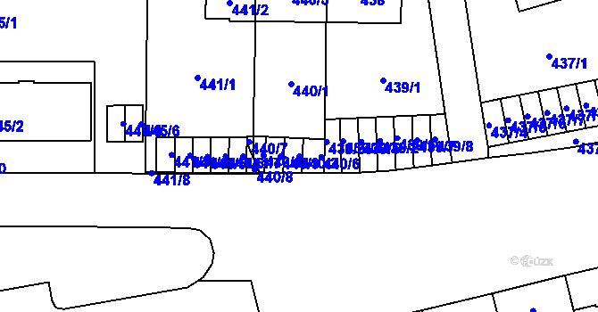 Parcela st. 440/2 v KÚ Břevnov, Katastrální mapa