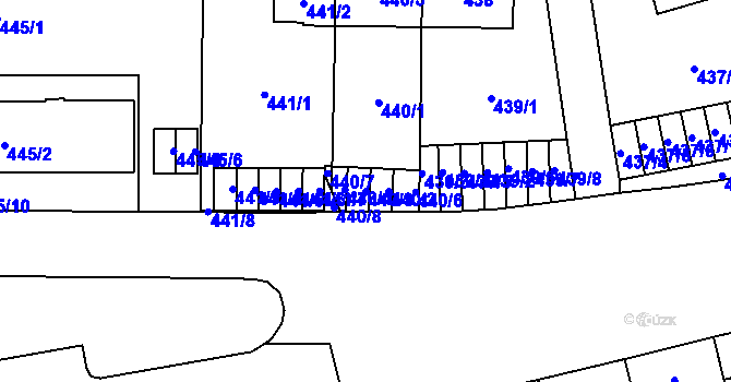 Parcela st. 440/3 v KÚ Břevnov, Katastrální mapa