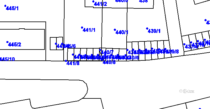 Parcela st. 440/4 v KÚ Břevnov, Katastrální mapa
