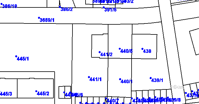 Parcela st. 441/2 v KÚ Břevnov, Katastrální mapa