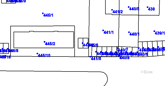 Parcela st. 445/4 v KÚ Břevnov, Katastrální mapa