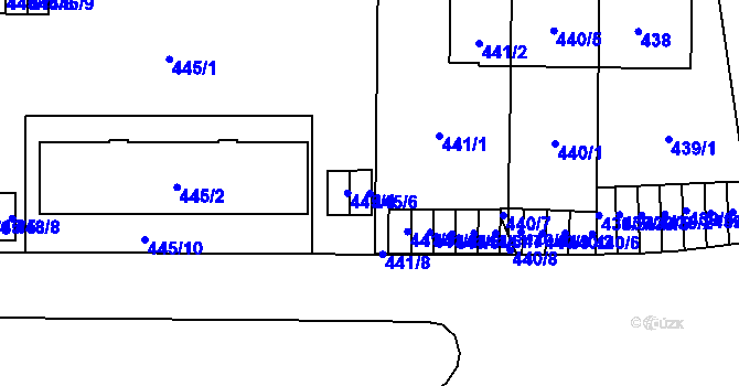 Parcela st. 445/6 v KÚ Břevnov, Katastrální mapa