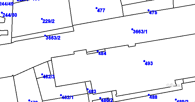 Parcela st. 484 v KÚ Břevnov, Katastrální mapa