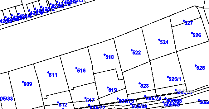 Parcela st. 518 v KÚ Břevnov, Katastrální mapa