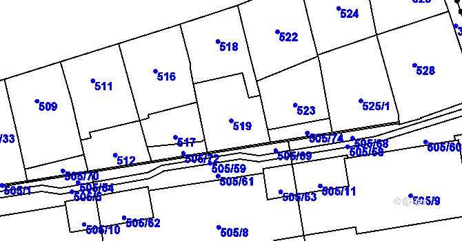 Parcela st. 519 v KÚ Břevnov, Katastrální mapa