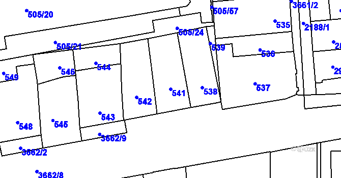 Parcela st. 541 v KÚ Břevnov, Katastrální mapa