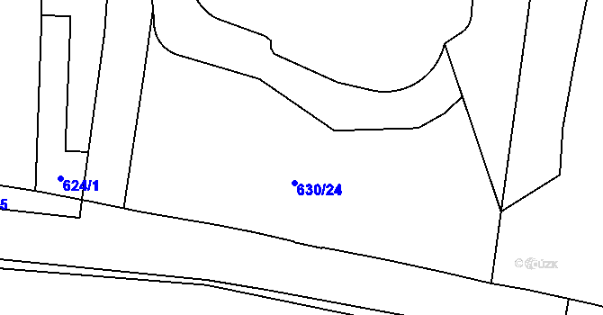 Parcela st. 629/1 v KÚ Břevnov, Katastrální mapa