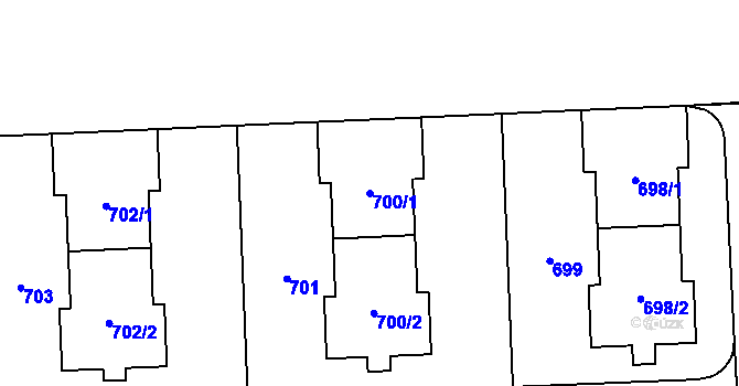Parcela st. 700/1 v KÚ Břevnov, Katastrální mapa
