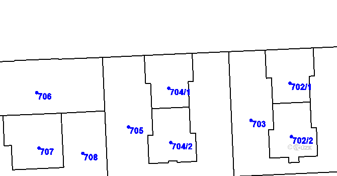 Parcela st. 704/1 v KÚ Břevnov, Katastrální mapa
