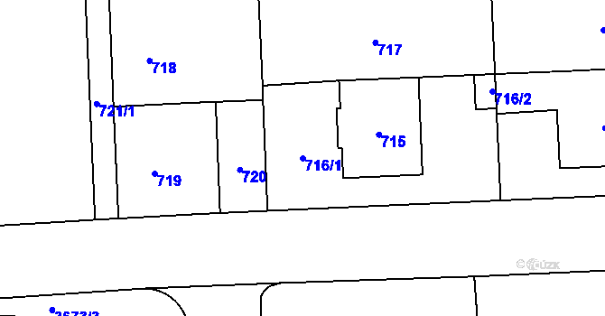 Parcela st. 716/1 v KÚ Břevnov, Katastrální mapa
