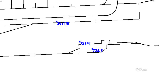 Parcela st. 724/4 v KÚ Břevnov, Katastrální mapa