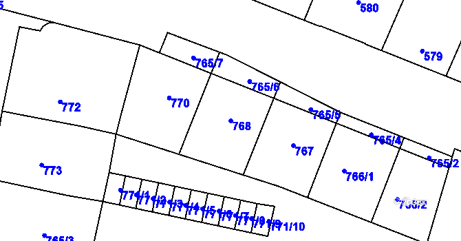 Parcela st. 768 v KÚ Břevnov, Katastrální mapa