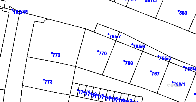 Parcela st. 770 v KÚ Břevnov, Katastrální mapa