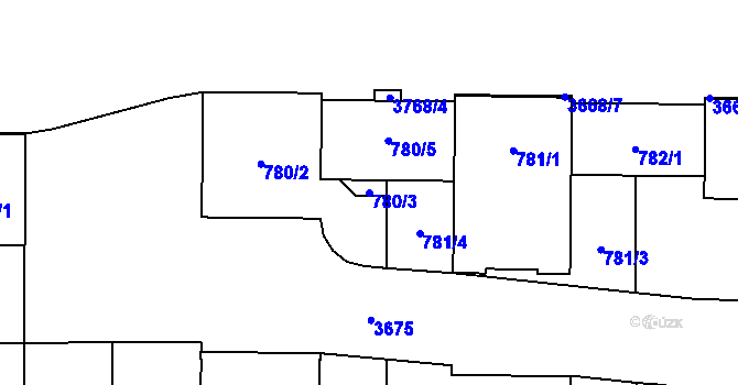 Parcela st. 780/3 v KÚ Břevnov, Katastrální mapa