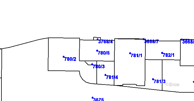 Parcela st. 780/5 v KÚ Břevnov, Katastrální mapa