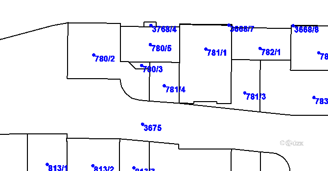 Parcela st. 781/4 v KÚ Břevnov, Katastrální mapa
