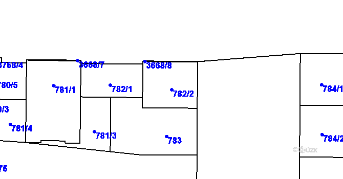 Parcela st. 782/2 v KÚ Břevnov, Katastrální mapa