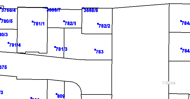 Parcela st. 783 v KÚ Břevnov, Katastrální mapa