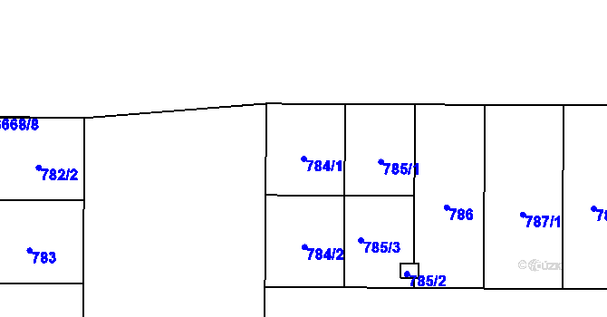 Parcela st. 784/1 v KÚ Břevnov, Katastrální mapa