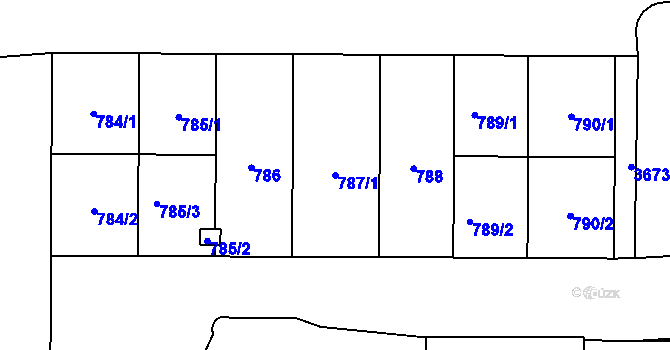 Parcela st. 787/1 v KÚ Břevnov, Katastrální mapa